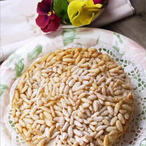 pine nut cake with buttercream