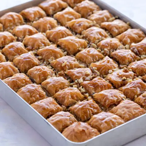 traditional Greek Baklava with walnuts
